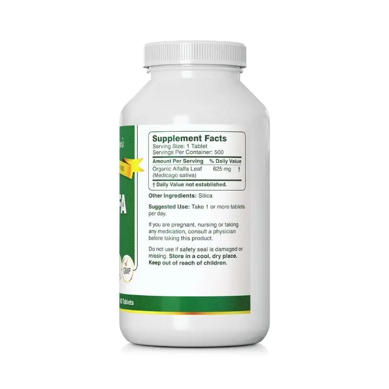 Alfalfa Tablets, 625 mg 500 tablets - Image 3